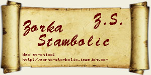 Zorka Stambolić vizit kartica